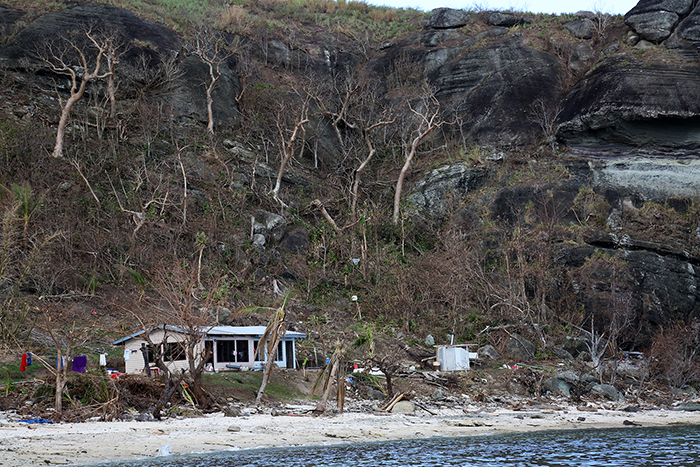 Cyclone Winston damage. Yasawa  Islands, Fiji