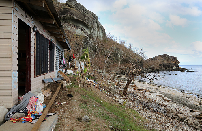 Cyclone Winston damage. Yasawa  Islands, Fiji