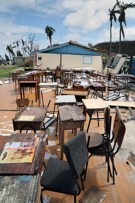 Cyclone Winston damage. Yasawa  Islands, Fiji